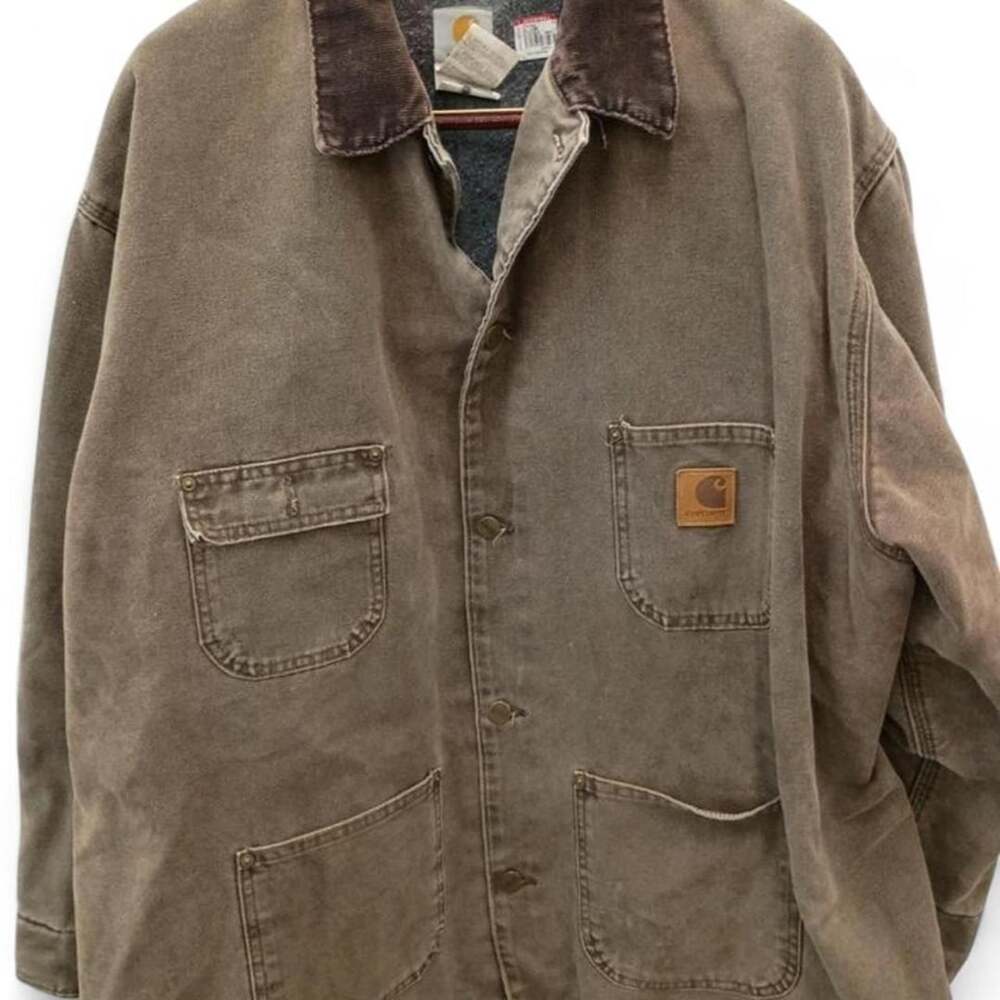 Vintage Carhartt Blanket-Lined Chore Coat Jacket Brown 3XL